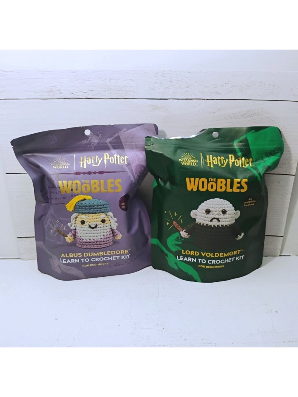 THE WOOBLES Albus Dumbledore and Lord Voldemort Crochet Kits NEW Harry Potter